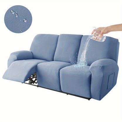 8-piece waterproof milk sofa slipcover set for summer, ideal for protecting furniture in home and office décor.