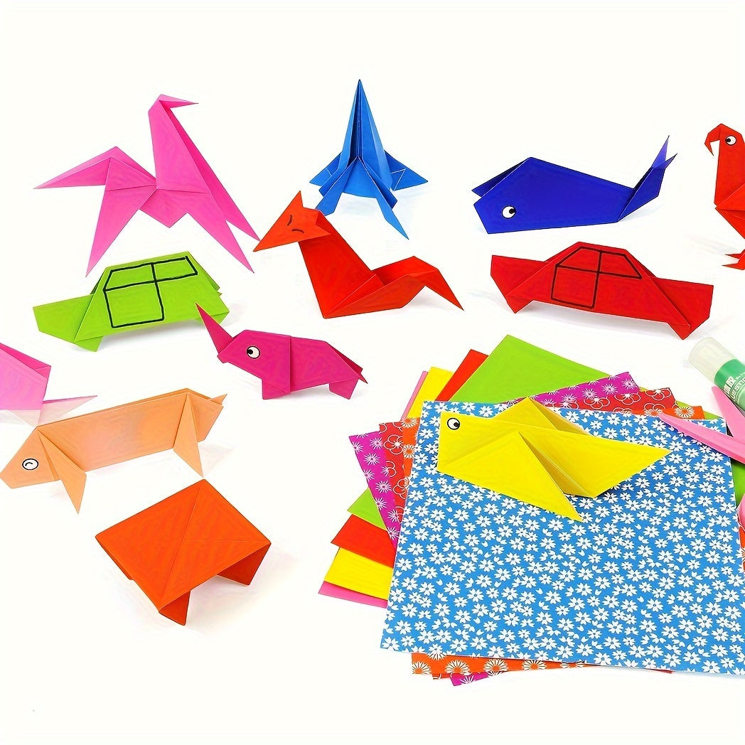 TeenyBaby Origami Craft Set for Kids includes 40 sheets and instruction book with 69 easy models in Arabic to enhance motor skills. Published by Sunshine Children's Educational Association