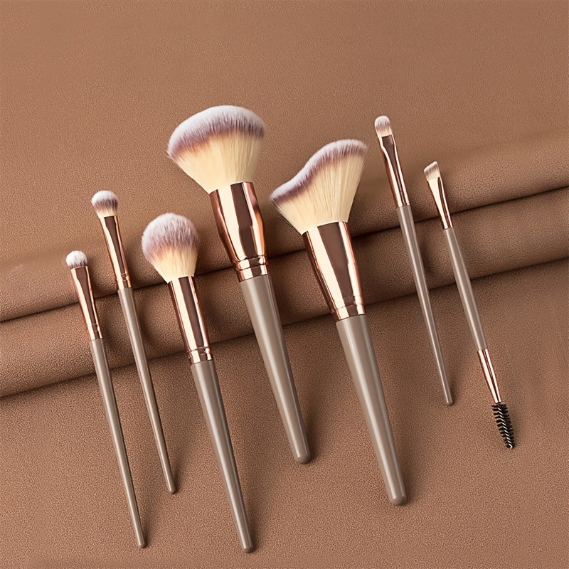 15pc Multicolor Makeup Brush Set with Nylon Bristles for All Skin Types, beginner-friendly, portable.