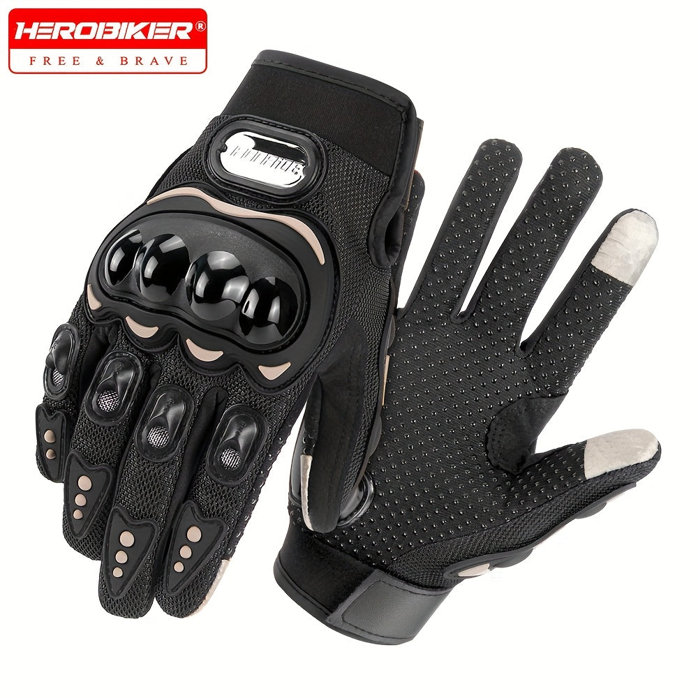 HEROBIKER Ironride Polyester Riding Gloves are hand washable and perfect for outdoor motorcycle riding in all seasons.