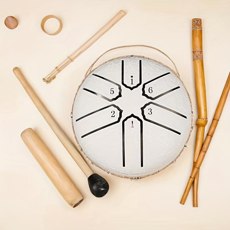 Mini steel tongue drum set with mallets, portable for meditation and yoga in multiple colors. (Carry bag not included)