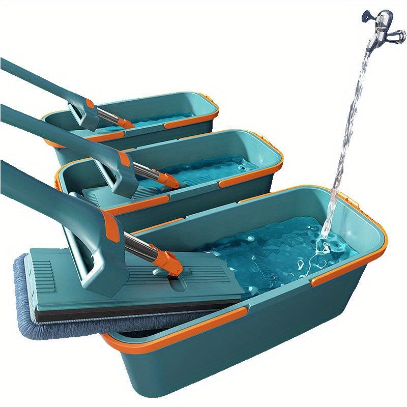 Get double the cleaning power with our 1pc Dual-Mode Hands-Free Flat Mop! This innovative mop is perfect for both wet and dry cleaning, featuring an efficient absorbent design. Ideal for use in the living room, bedroom, and even the toilet, this modern