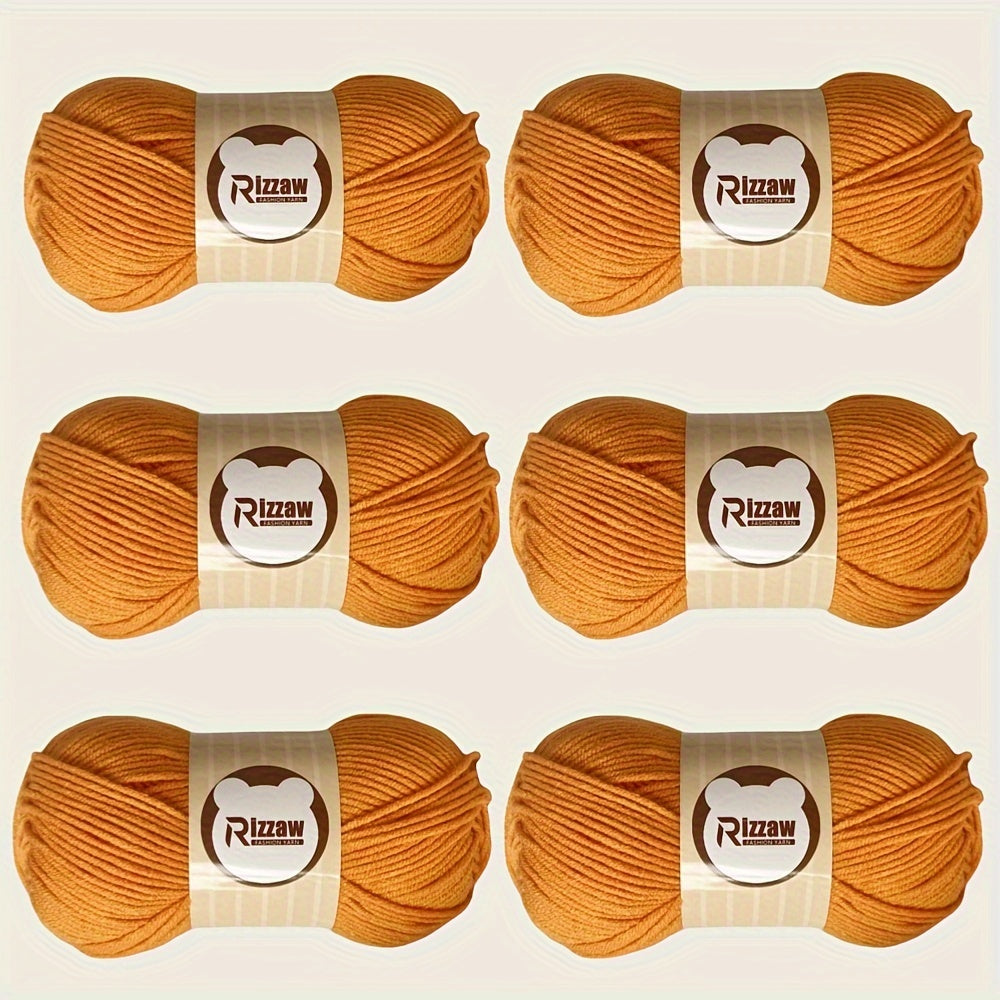 6 pieces of 50g soft yarn for beginners, suitable for crocheting clothes, blankets, DIY knitting, and handbags.