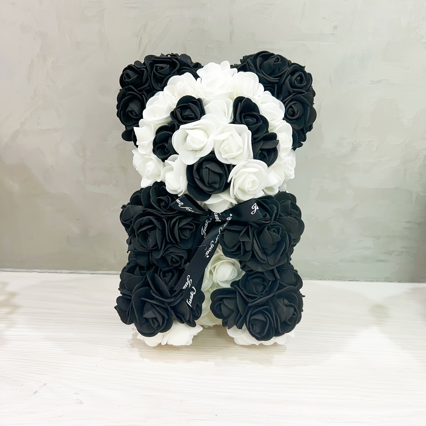 10" Eternal Rose Bear - Lifelike Foam Flower Teddy, Ideal for Valentine's Day, Home Decor & Romantic Occasions, Qixi Festival, 25cm