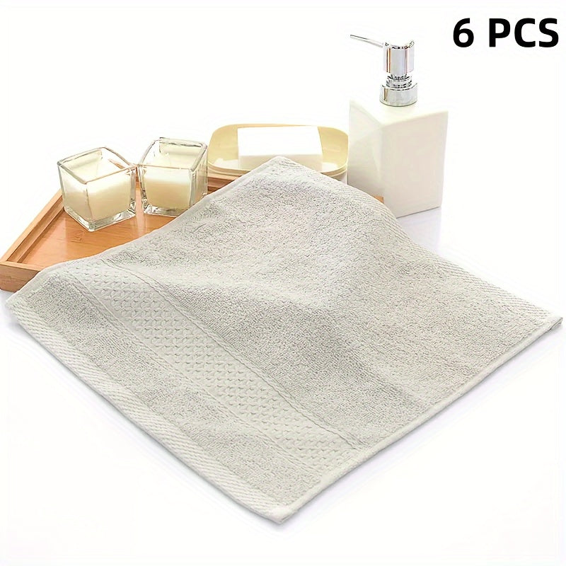 6-piece cotton towel set perfect for the home bathroom. Absorbent, quick-drying, super soft, and skin-friendly. Ideal bathroom supplies.