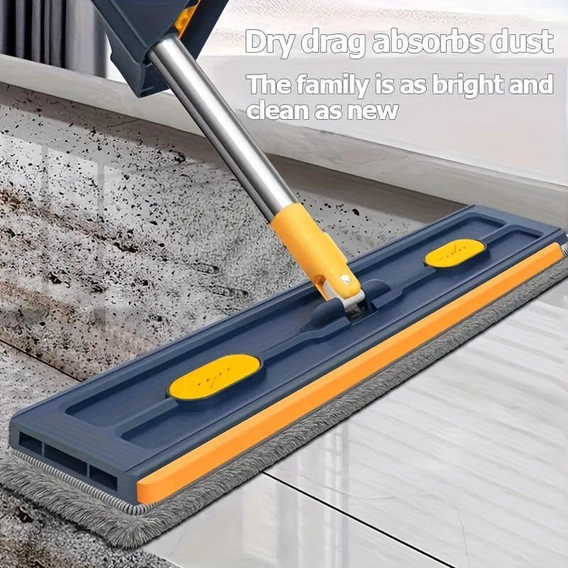 Introducing the 2024 Enhanced Dust Cleaning Mop Kit, complete with 6 Ultra-Fine Microfiber Pads. This stainless steel Wet and Dry Flat Mop boasts a Rotating Head and Hands-Free System. Perfect for cleaning floors in your Home, Kitchen, Bedroom, Bathroom