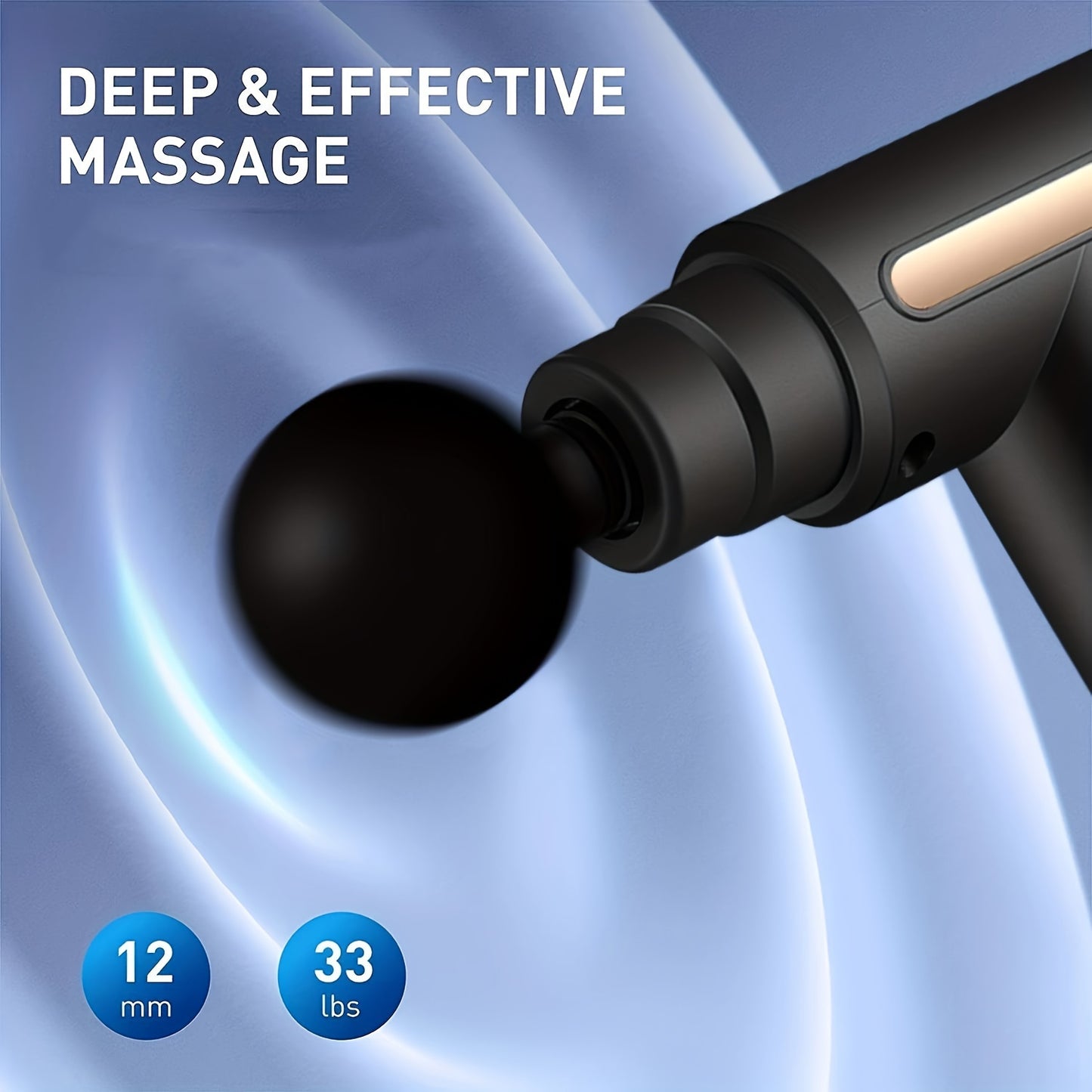 Compact LCD massage gun with high frequency and 6 speeds for muscle relaxation and fitness.