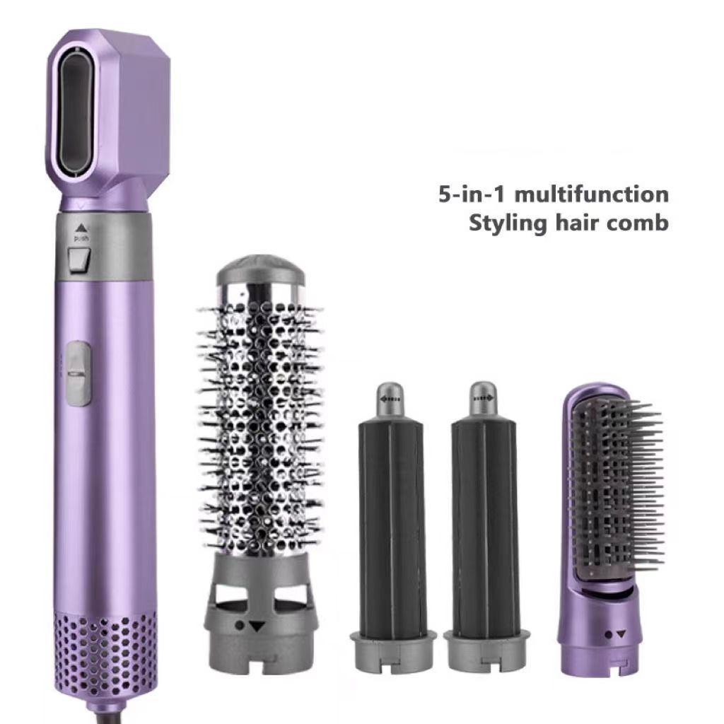 Five-in-one Aluminum Alloy Hot Air Comb Straightener Automatic Curling Iron Electric Hair Dryer Home Appliance