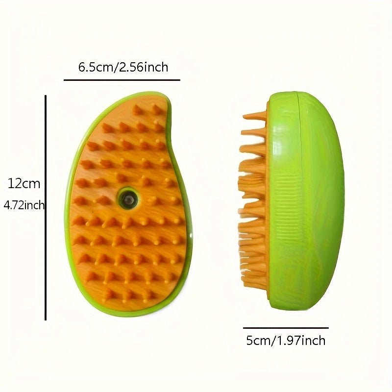 USB charging pet grooming brush made of plastic material with a spiral comb for strong hair adhesion, providing 3-in-1 function for unhairing, cleaning, and massaging - ideal for cats and