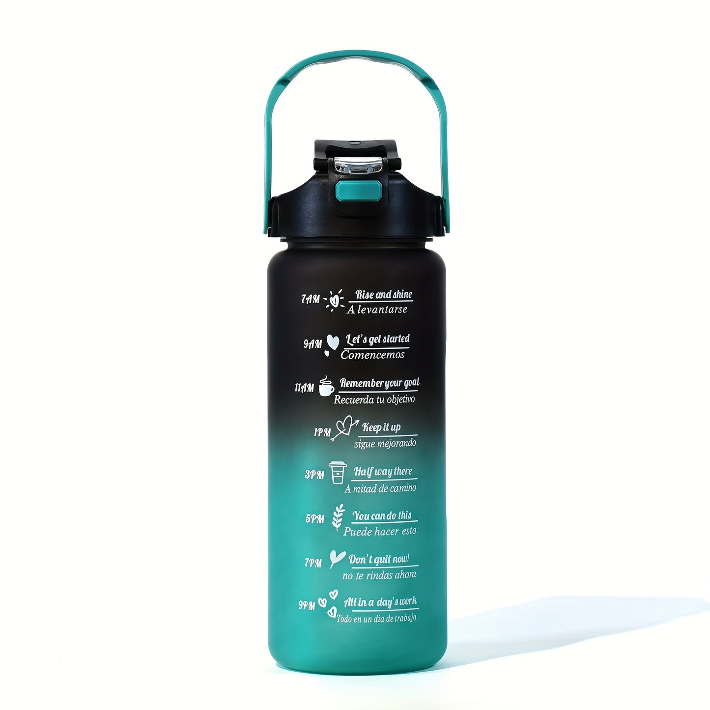 Motivational water bottle set for outdoor activities and fitness; ideal for camping, hiking, and birthday gifts.