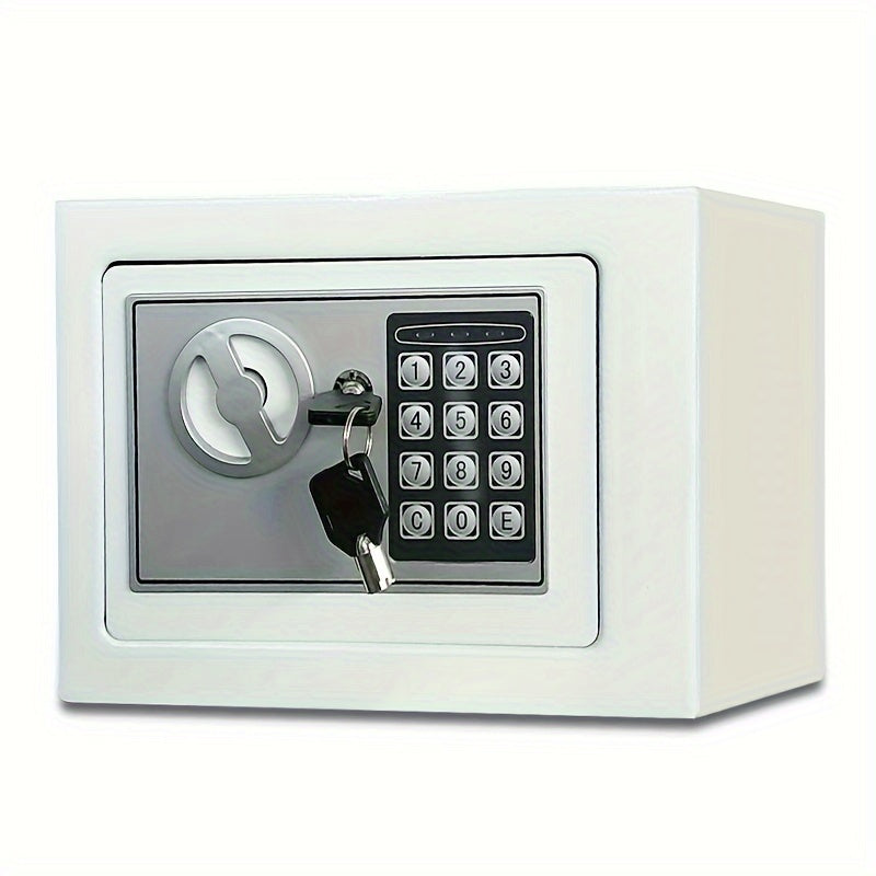 Top-of-the-line digital security safe with key lock for home, office, and hotel use, perfect for storing jewelry, guns, and cash securely.