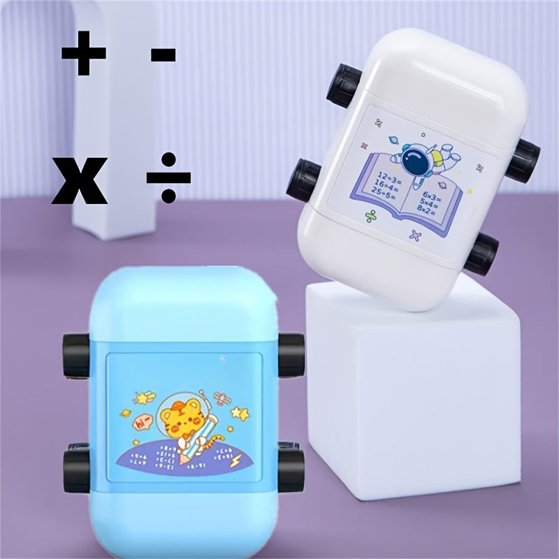 2 Smart Math Roller Stamps for addition, subtraction, multiplication, and division. 2-in-1 reusable teaching number stamps for educational use. Ink is replaceable.