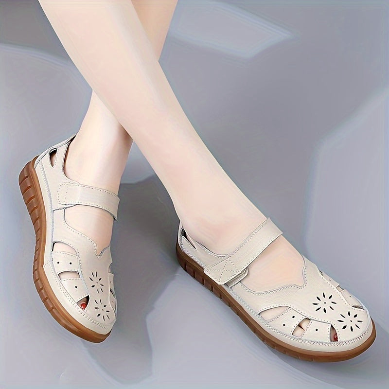 Womens comfy flats with soft sole and ankle belt