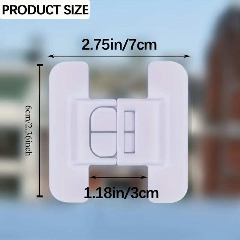 4-Pack of Automatic Safety Buckles for Refrigerator Doors, Simple to Use Locks for Single-Door Fridges, Secures Water Dispensers - Perfect for Same Level Drawers