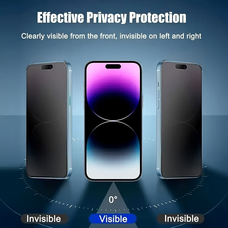 4pcs Full Coverage Screen Protector Film for iPhone models, includes tempered glass for added protection.