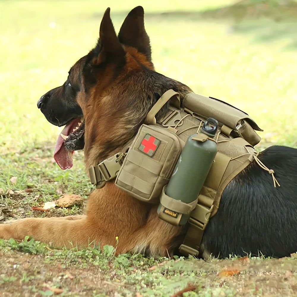 Large dog tactical training vest for outdoor rescue and overall dog equipment for medium to large dogs.