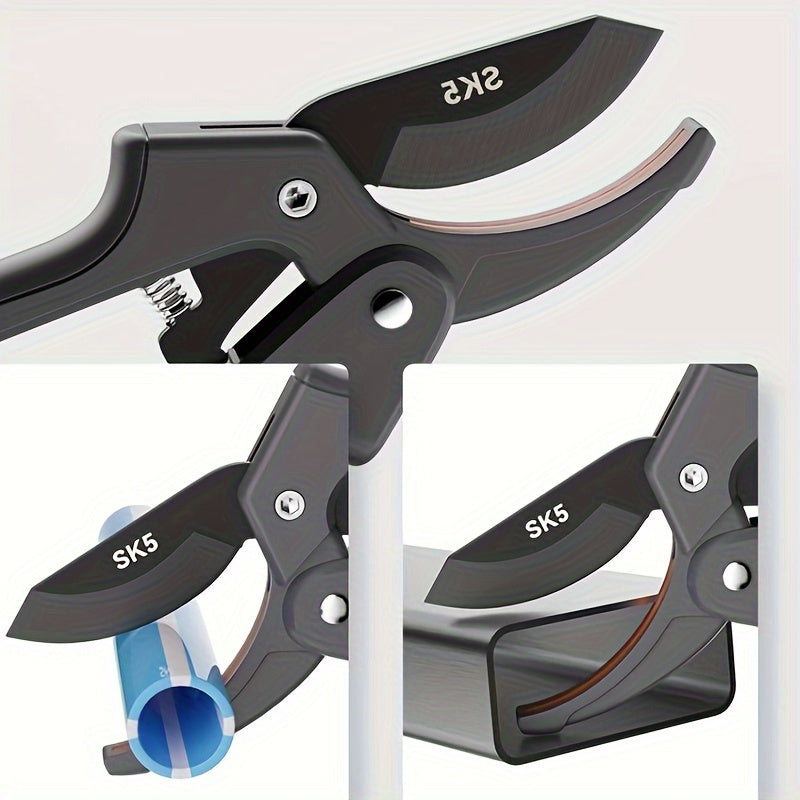 Heavy duty pruning shears designed for weakened hands, including those with arthritis, suitable for both men and women for gardening tasks.