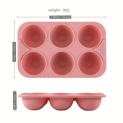 1 piece or pack of 5 pieces, Food-Grade Silicone Egg Bite Mold measuring 17.98cm X 11.94cm. This mold has 6 cavities and can also be used as a cake baking pan for rectangular dual-pot air fryers. It is heat resistant, easy to clean, and safe for use in