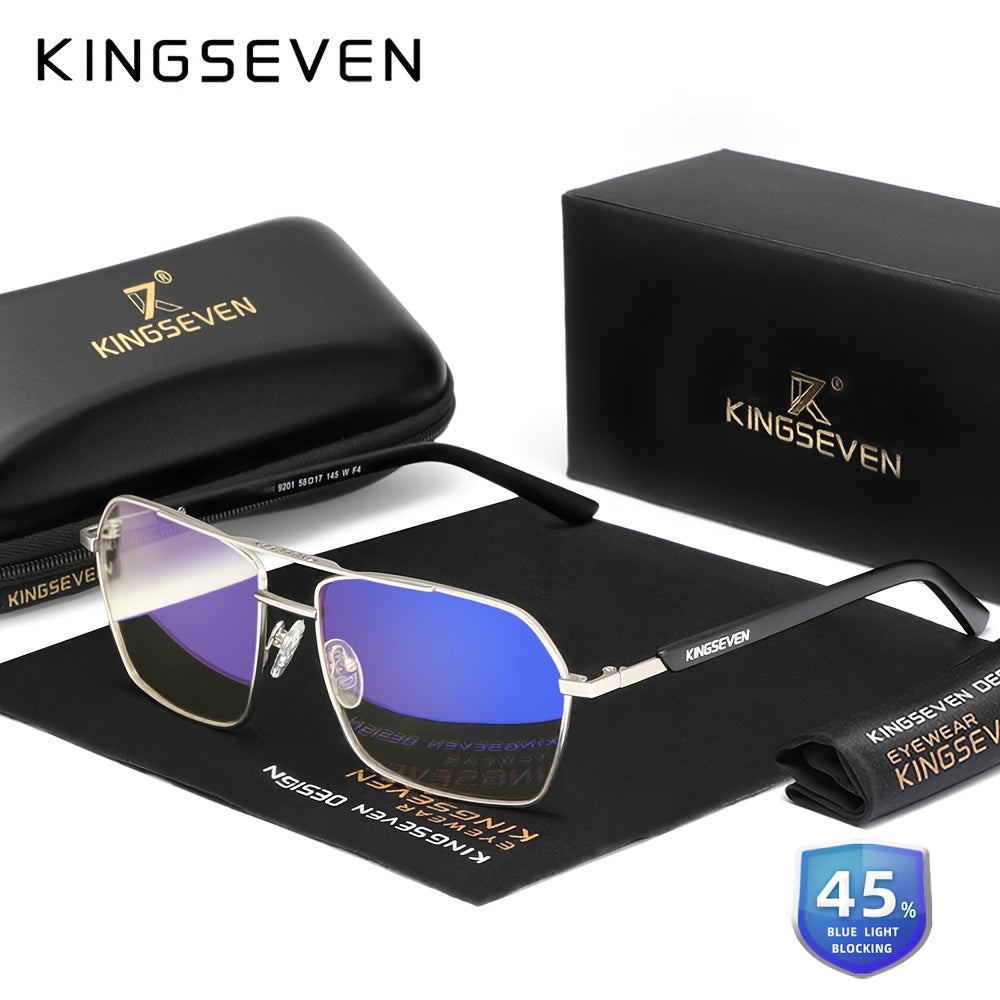 Kingseven 1pc Blue Light Blocking Glasses for Women & Men, Suitable for Computer, TV, Phone & Gaming, Decorative Glasses" - Kingseven's blue light blocking glasses are suitable for both men