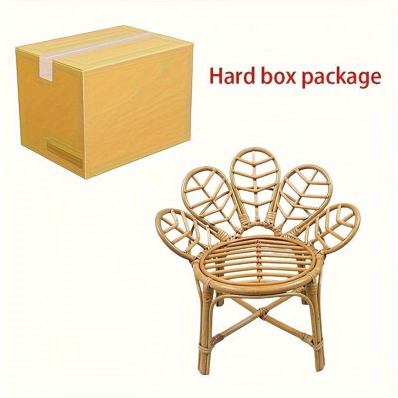 Bamboo Chair and Flower Chair Photography Props, Rattan Basket Posing Prop, Studio Accessories for Shooting Furniture