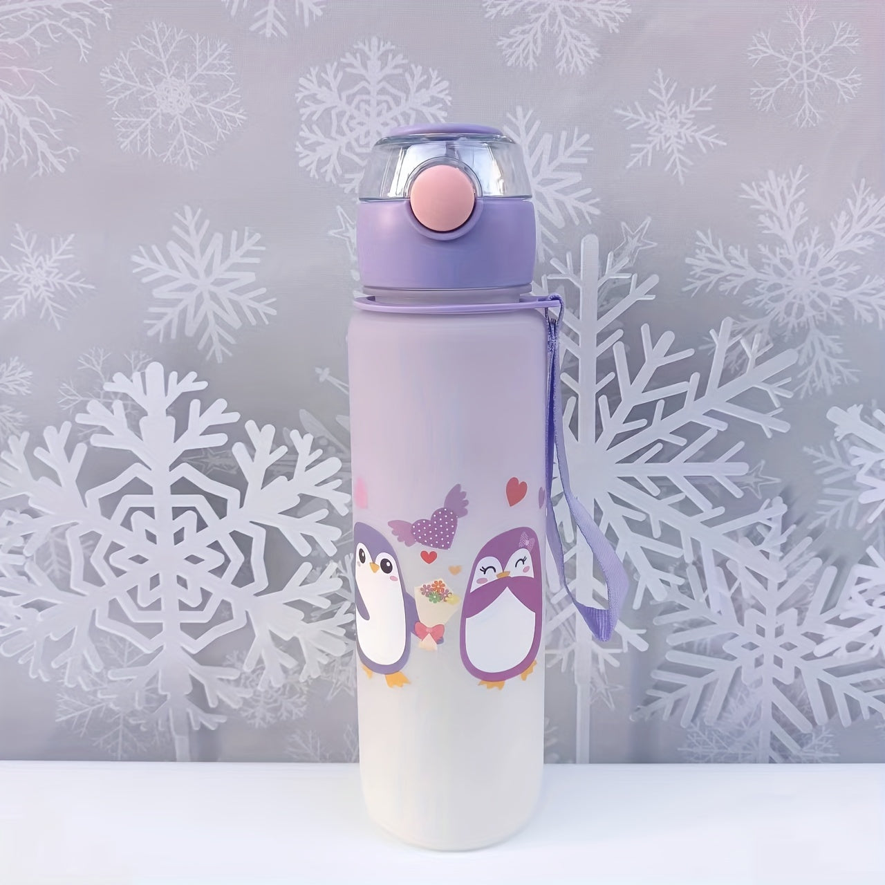 Cartoon cute sports water bottles in multiple sizes, ideal for gifts and use in various settings such as office, school, gym, and outdoor activities.