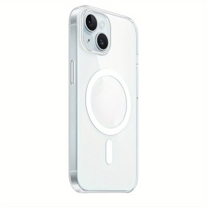 Magnetic original clear case for iPhone with wireless charging capability.