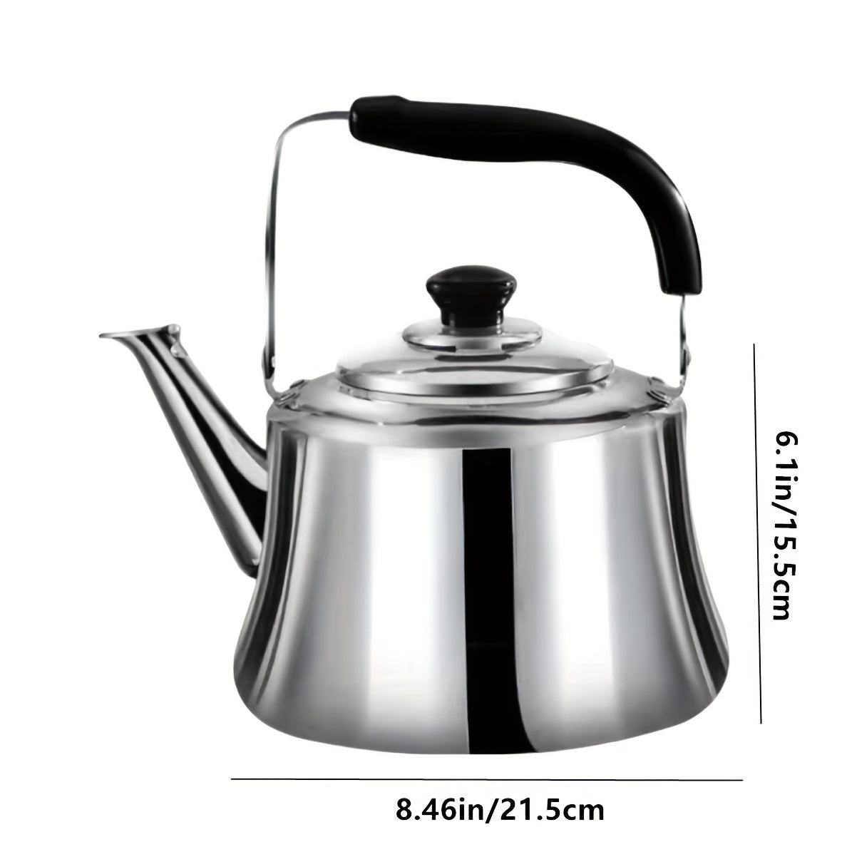 Stainless Steel Kettle with Thickened Large Capacity, Suitable for Gas Stove, Induction Cooker, and Outdoor Use - Food Grade and Household Daily Whistling Kettle