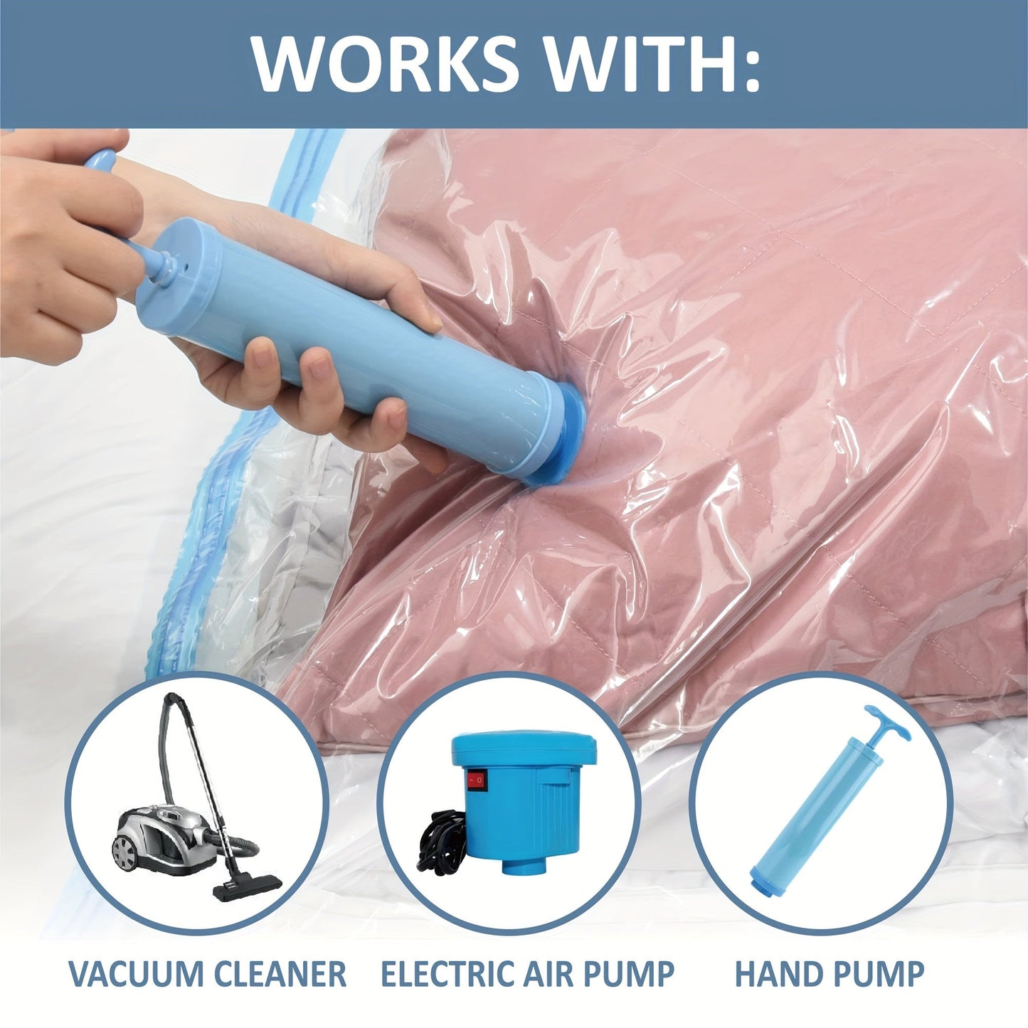 One piece of Vacuum Storage Bags designed for Clothes and Quilts - Versatile Rectangular Compression Bags with Zipper, Space-saving Storage Solution that does not require electricity, compatible with most Vacuum Cleaners and Hand Pumps.