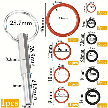 Replace your Jura Capresso/Impressa O-Rings and use the Oval Head Key Tool with this comprehensive kit. It includes everything you need for replacing the Brew Group and Drainage Valve. Compatible with Jura C, E, ENA, F, J, S, Z, X, and Cappuccino Maker