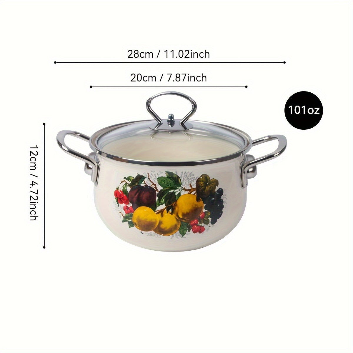 Large Capacity Premium Enamel Stockpot - Non-Stick Soup, Stew, and Braising Pot with Thick Coating, Easy to Clean, Ideal for Home Kitchen or Restaurant Use, Suitable for Gas and Electric Stovetops, Perfect for Outdoor Cooking