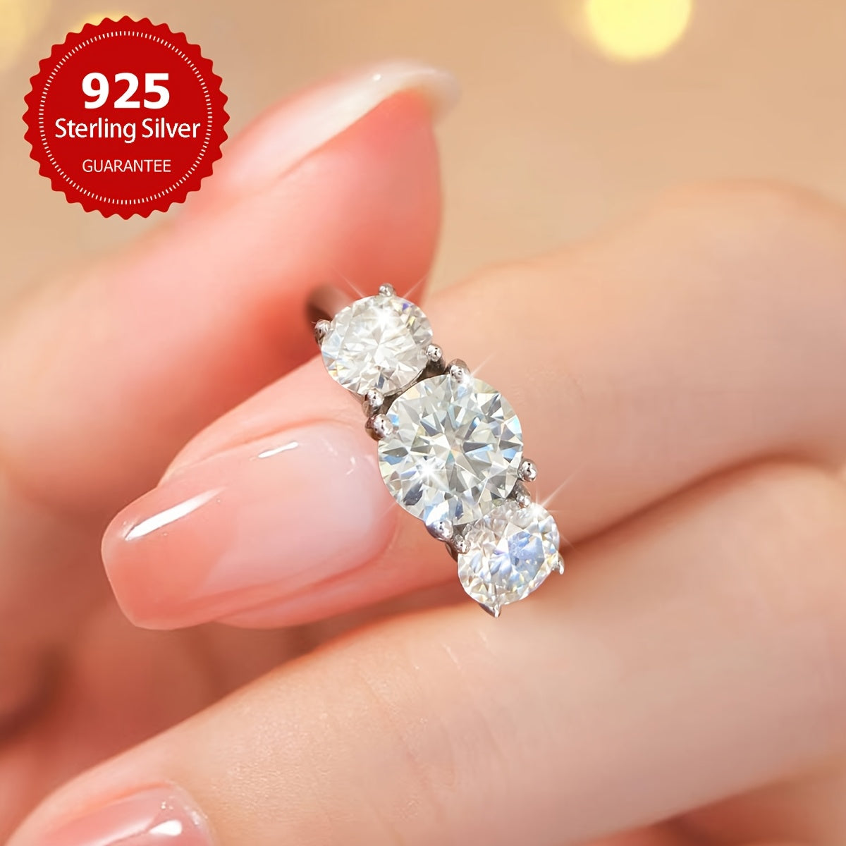 Exquisite 925 Sterling Silver Engagement Ring Featuring 1.6CT/2CT Moissanite Stone, Perfect for Proposing or Celebrating Milestones, Timeless Anniversary Jewelry Gift for a Special Woman