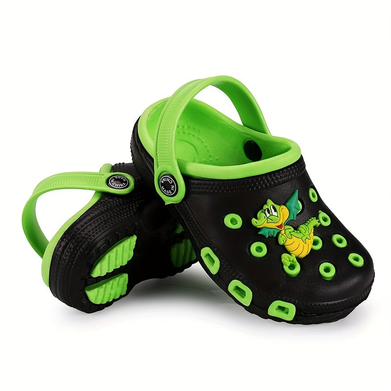 Boys Casual Cartoon Clogs with Non-slip Soft Sole and Assorted Colors.