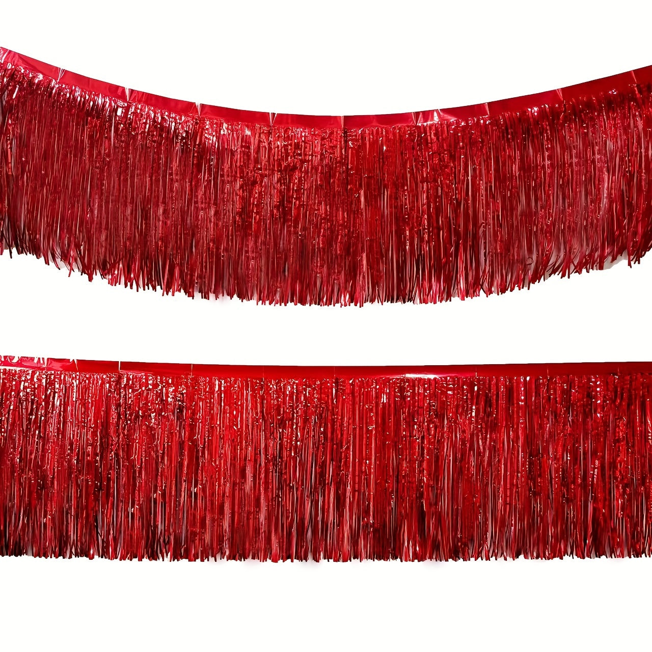 1 piece of Fringe Backdrop and Foil Curtain Backdrop in Hot Rose Pink and Princess Pink, 30 x 300cm / 1 x 10 feet each. Perfect for Streamers Party Decorations, Wall Hanging, Parade Floats, Wedding, Mardi Gras, Birthday, Valentine's Day Party Decoration.