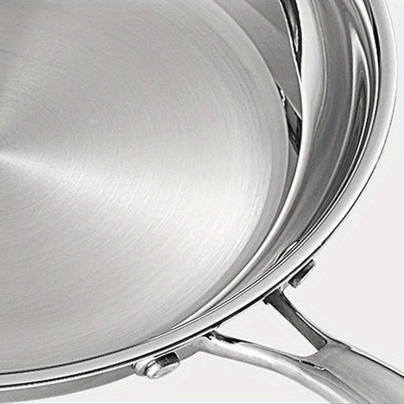 Sleek Stainless Steel Steak Frying Pan - Uncoated, Compatible with Gas & Induction Stoves, Great Kitchen GiftgetOption