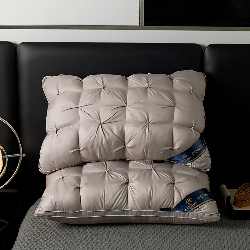 Two pieces of incredibly soft and plush pillow inserts that are machine washable. Specifically designed for side sleepers, these inserts are non-deformable and made with a breathable and skin-friendly fabric that is ideal for all seasons.