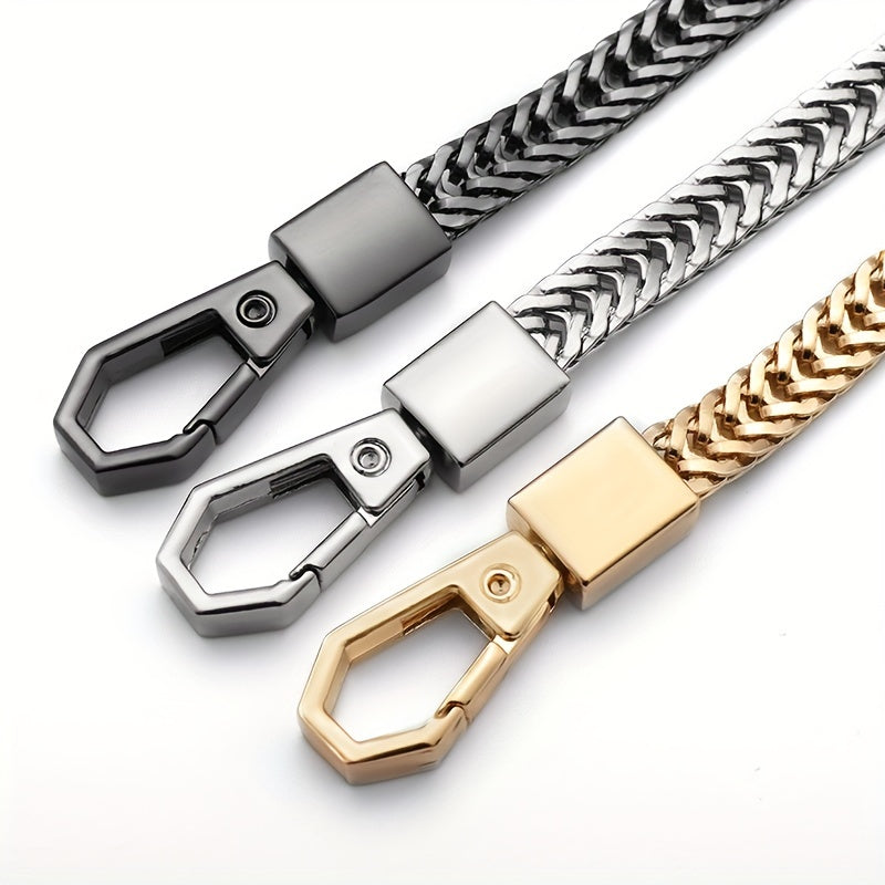 A stylish men's belt wallet with a high-quality 41cm long golden chain, paired with a keychain and hip-hop punk key ring for a unique and personalized gift.