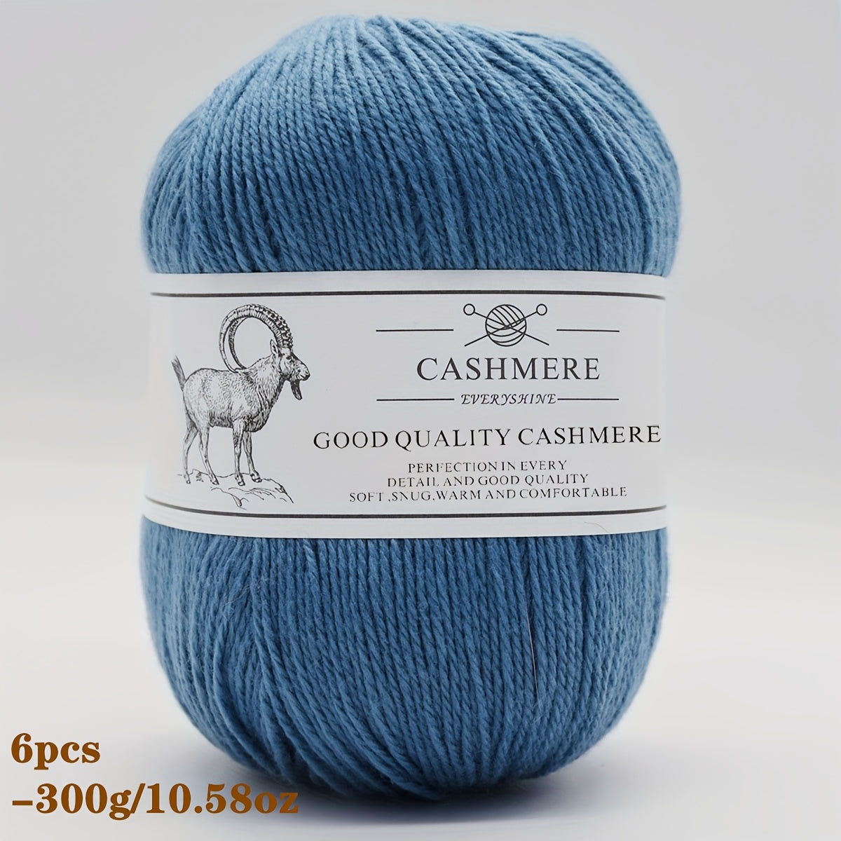 6-Pack Luxurious Cashmere Yarn for Knitting and Crocheting - Soft, Warm, Durable 80% Cashmere 20% Acrylic Blend - Perfect for Sweaters, Pants, Gloves, Hats, and DIY Crafts - 1.76oz Each