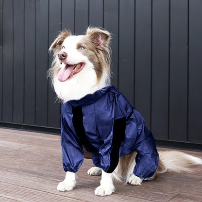 Winter dog jacket with fleece lining, windproof and waterproof, suitable for small to large breeds. Zip-up ski suit for pets.