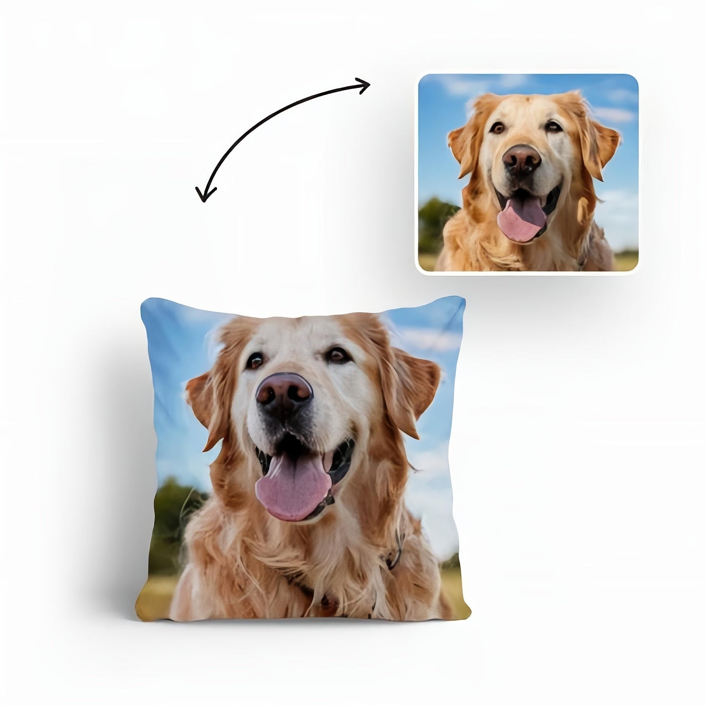 Customize your decor with a personalized pet photo pillow cover, measuring 45x45cm. Made of soft polyester blend with a single-sided print, this is the perfect Christmas gift for any dog or cat lover.