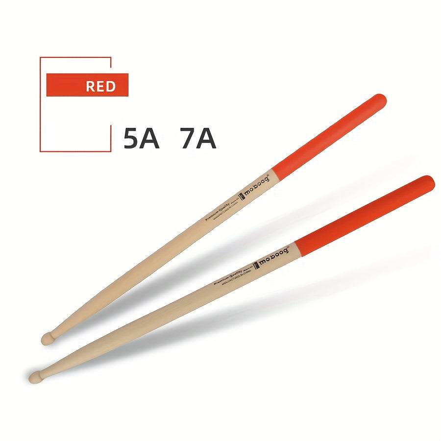 Amishop Premium Maple Drum Sticks with Anti-Slip Grip, Suitable for Electronic and Acoustic Drums, Great for Beginners