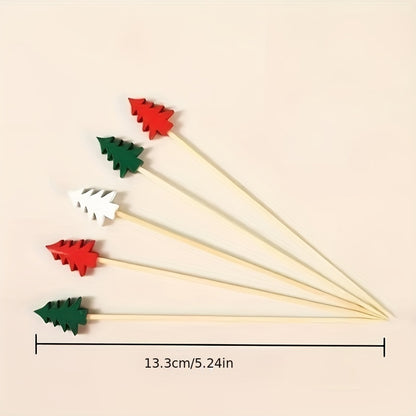 50/100 disposable bamboo picks for Christmas tree fruit, cocktails, art displays, and more.