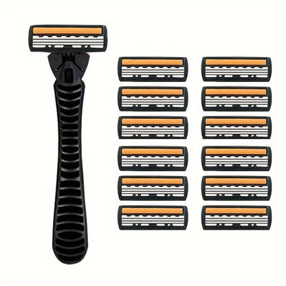 Classic 3-layer Manual Razor Set with multiple refill options for daily face care.