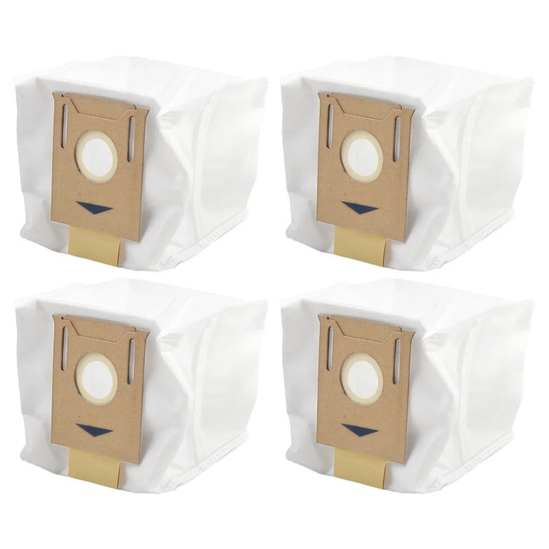 Replacement paper dust bags compatible with Ecovacs N10 and N10 Plus robot vacuum cleaners, includes 4-pack of filters and floor attachment spare parts.