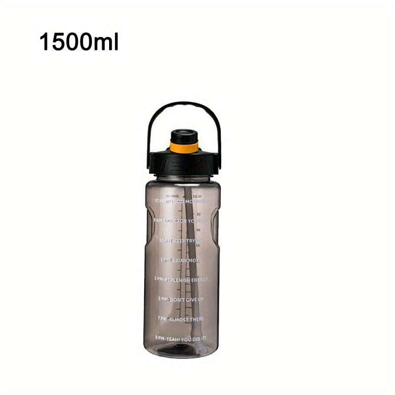 Large clear plastic water bottles for sports and outdoor activities, ideal birthday gifts, available in sizes 50.7oz, 67.6oz, and 101.4oz.