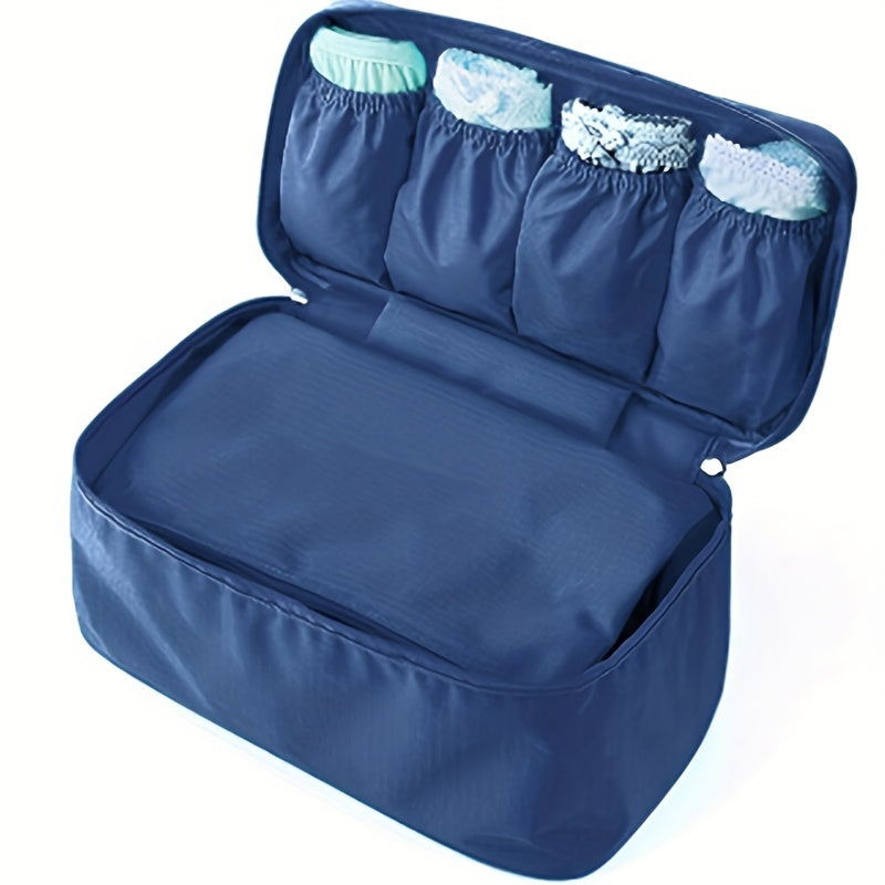 Zipper portable underwear storage bag for traveling, organizing lingerie and underwear.