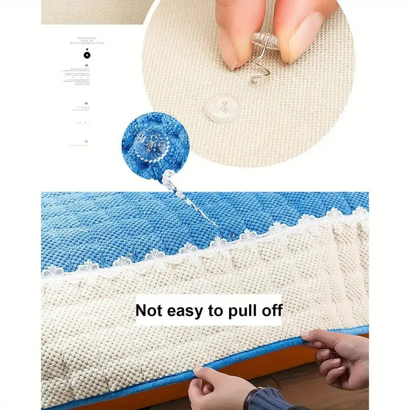 European Fashion Home Art Fixed Artifact: Transparent Spiral Twist Lock with Elegant Design, Innovative Safety Clip for Sofa Bed Cover, Anti-slip Technology with Street Trend Twist. Available in 15 or 25 pieces.