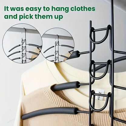 5-Layer Magic Hanger: Compact Clothes Organizer for Dorms & Wardrobes - Space-Saving, Non-Slip, and Foldable