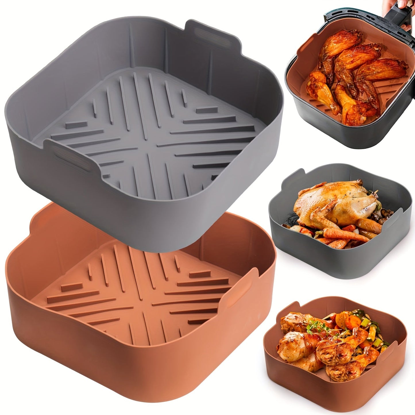 Essential Silicone Kitchen Accessories for Baking and Cooking: Reusable Air Fryer Liners, Non-Stick Baking Trays, Silicone Basket Bowls, and Oven Gadgets