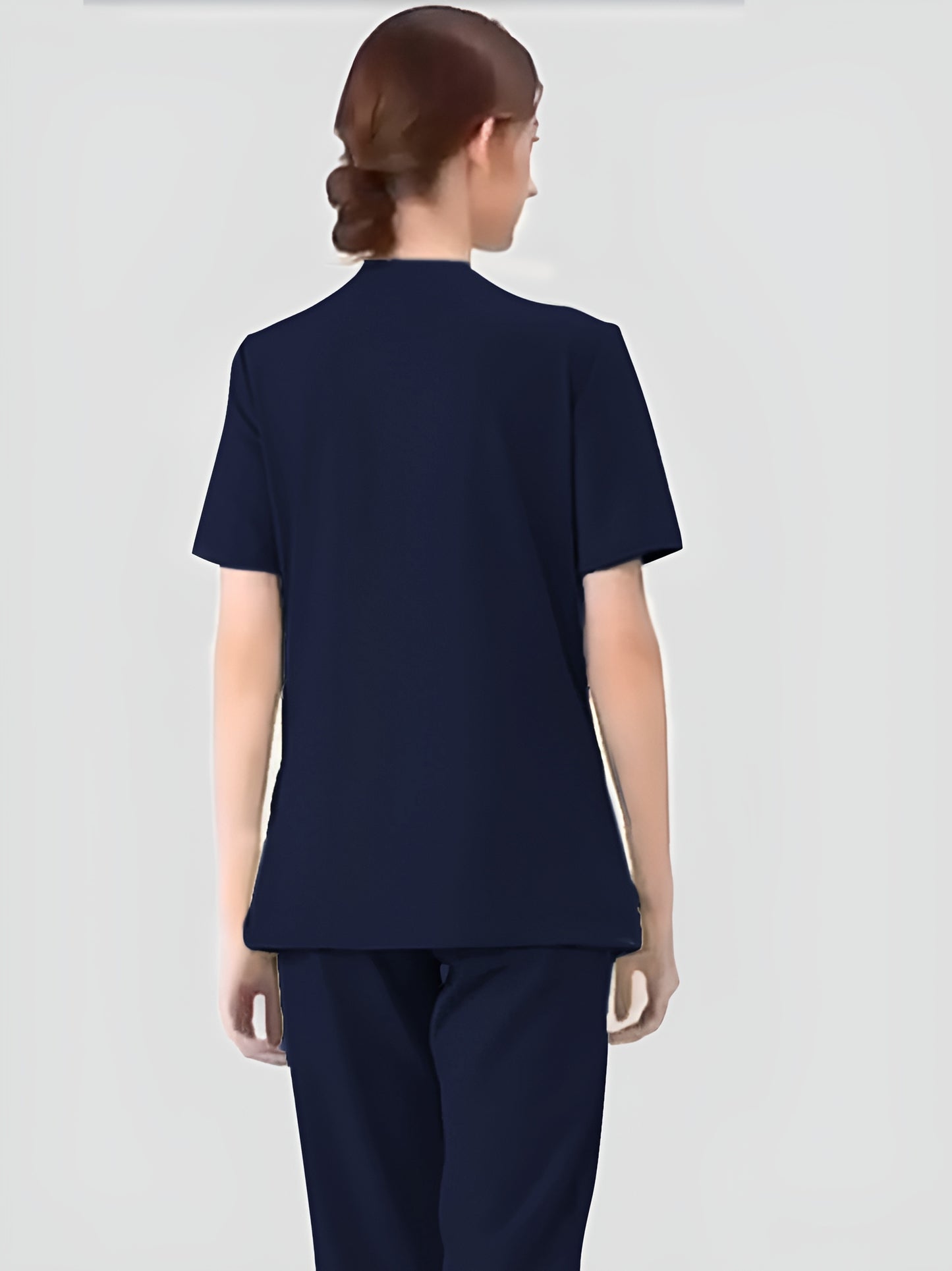 Women's Health Care Uniform Set: Cozy V-neck Top with Pockets and Solid Pants