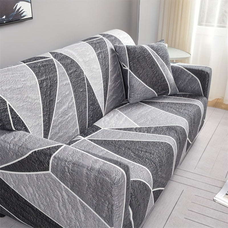 Spandex sofa cover stretches to fit 1-4 seaters, recliner chairs. Classic design, machine washable for living room décor.